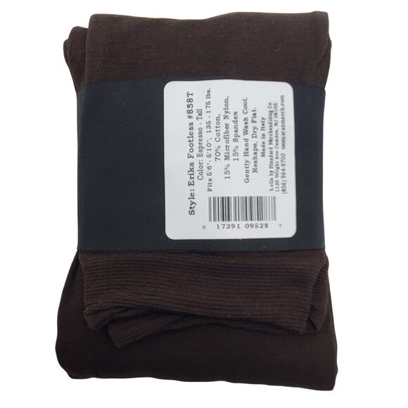 FOOTLESS Tights TALL Espresso Brown B.ella Erika Opaque Italian 90 Denier Cotton - Picture 3 of 6